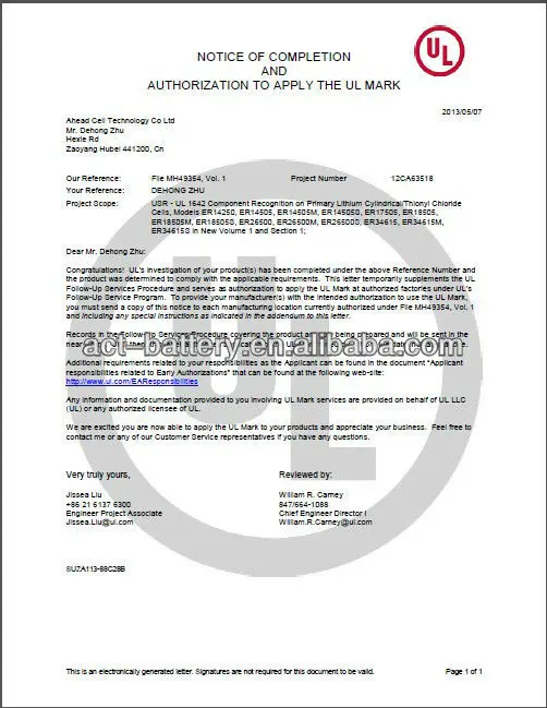primary lithium batteries ER14250 