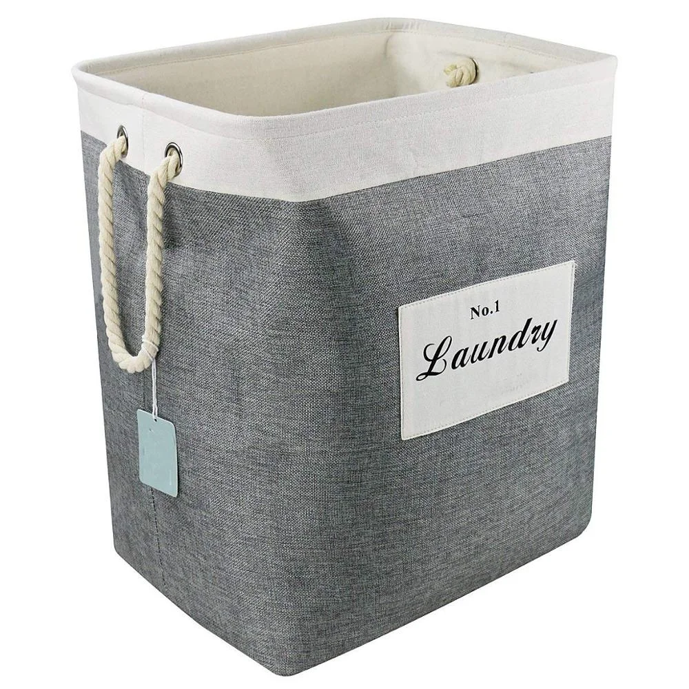 Household Grey Collapsible Fabric Foldable Hamper Customize Folding