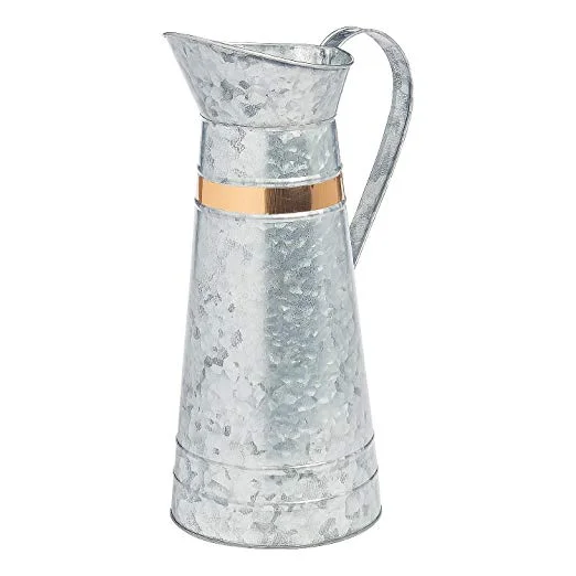Large Galvanized Pitcher Milk Jug Planter With Copper Bounded Buy Milk Can,Milk Jug,Jug