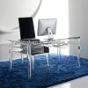 transparent acrylic office furniture/acrylic office table/acrylic office desk with drawers