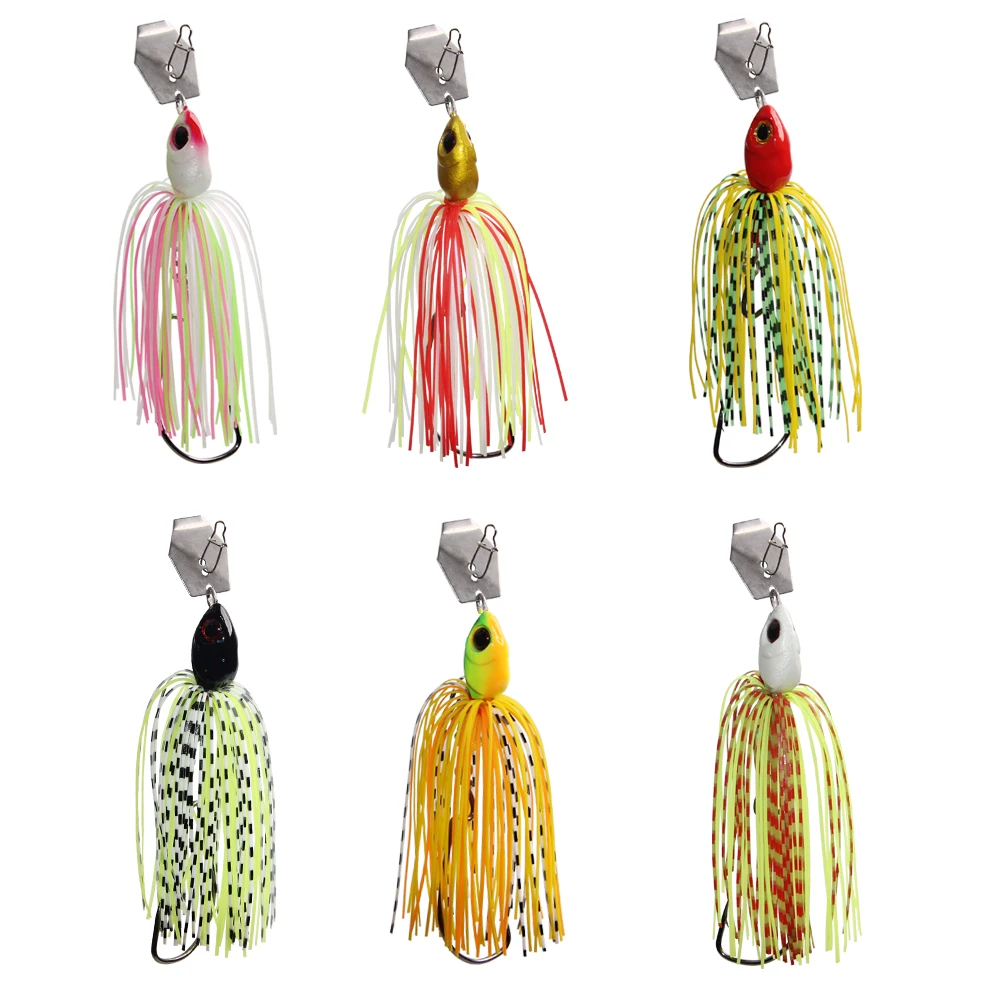 6pcs/set Mixed Color Spinner Bait Fishing Lure Buzzbait Wobbler Spinner ...