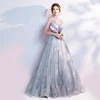 TS9128t Jancember French grey party dresses women long bridesmaid dresses robe soiree long gown evening dress