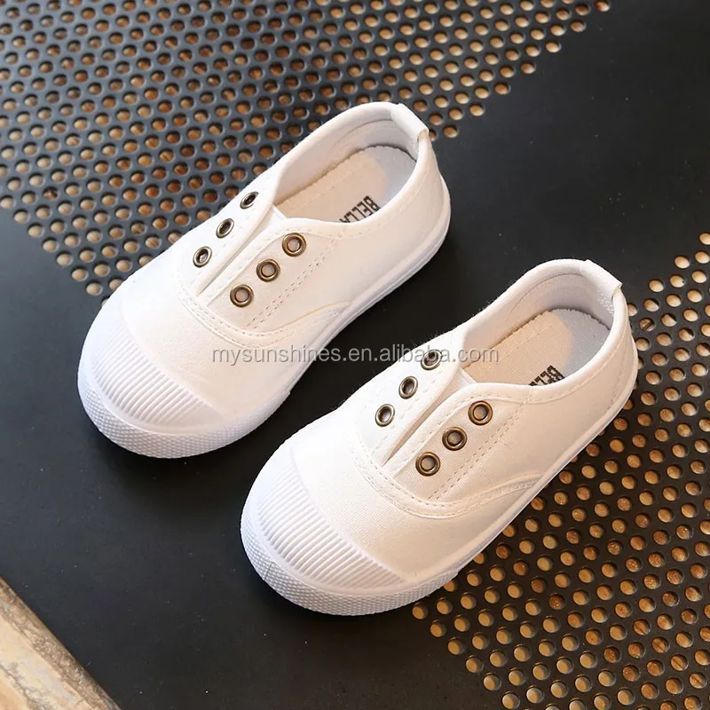 kids white canvas sneakers