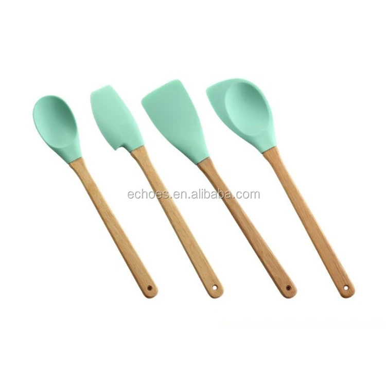 silicone bamboo utensils