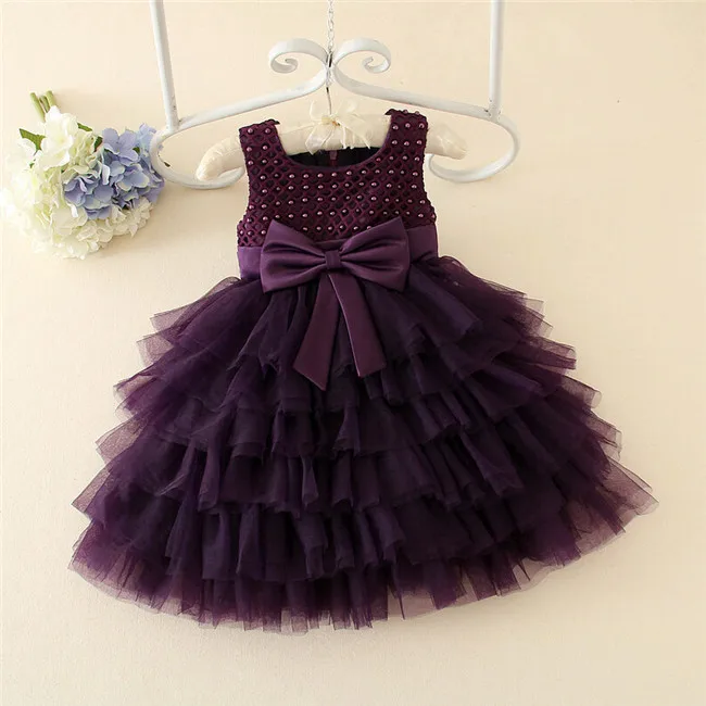 2016 Girl Party Wear Western Dress Baby Girl Party Dress Children