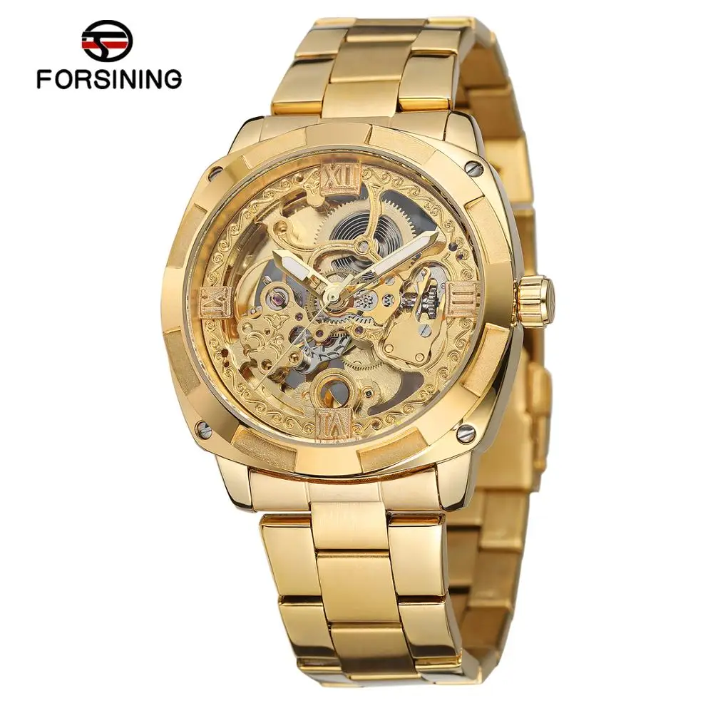 
Skeleton Automatic Stainless Steel Watch Man Mechanical Forsining Luxury Male Custom Brand Wrist Mens Watches in Wristwatches 