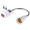 New E27 Flexible Extend Extension LED Light Bulb Lamp Base Holder Screw Socket Adapter Converter EU Plug