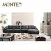 2018 new design L-shape dining room leather corner sofa