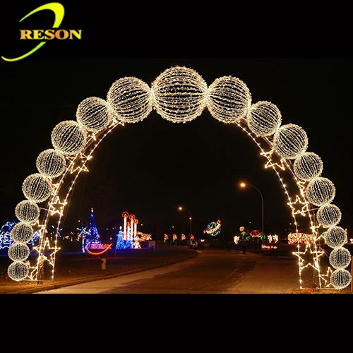 2017 New Design Outdoor Large Led Lighted Star Arch For Christmas