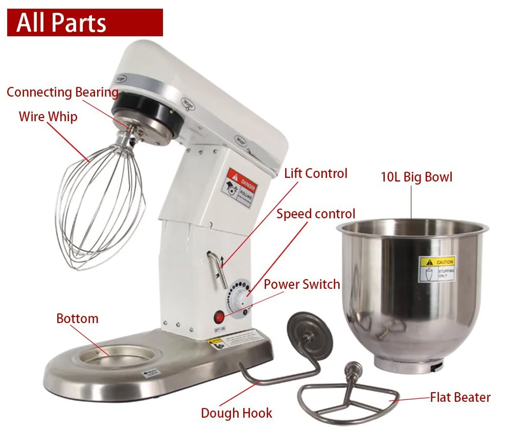 220v/ 110v Commercial 7l Chef Kitchen Cooking Food Stand Mixer,Bread