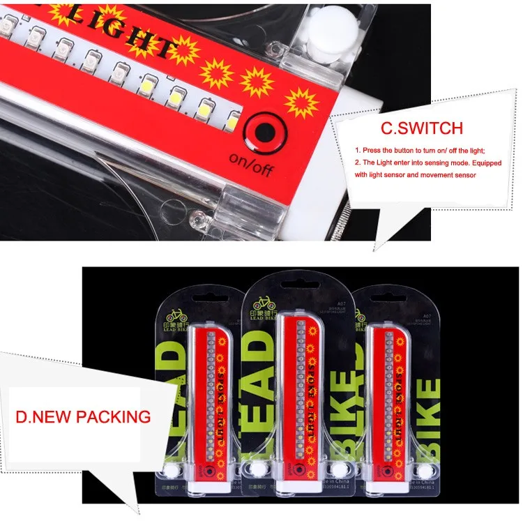 Leadbike Waterproof 32 LED Cycling Bicycle Wheel Light Bike DIY Programmable Spoke Light