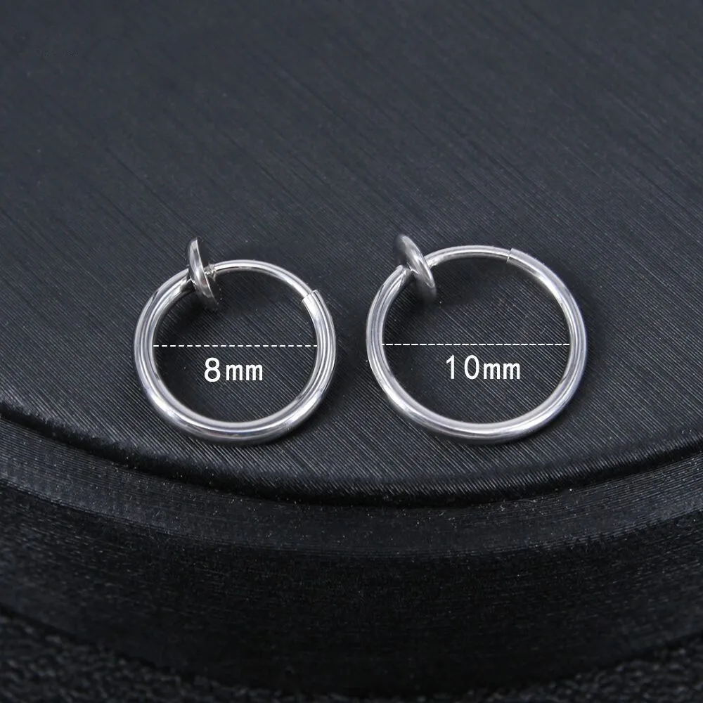 Stainless Steel Clip On Earrings Non Pierced Nose Hoop Buy Stainless Steel