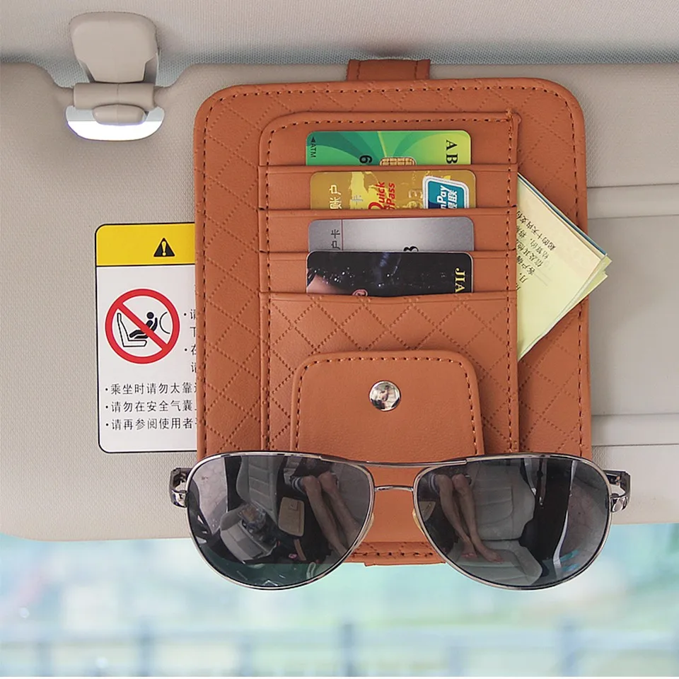 Automobiles Interior Accessories 4 Color Leather Auto Car Sun Visor