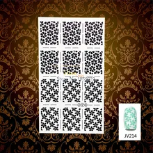 1PC Hot Flower Designs White Hollow Nail Wraps Decal Tips Guides HWJV214 Reusable Nail Manicure Art