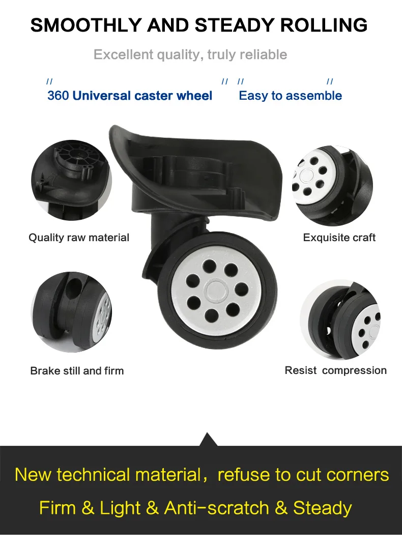 Rubber Luggage Wheels 360 Rotatable Rotative Wheel - Buy Rubber Luggage ...