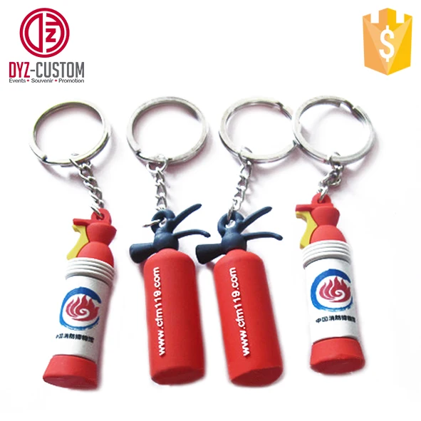 3d Fire Extinguisher Keychain Mini Fire Extinguisher Shaped Pvc Key