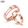 Couple Rose gold Engagement Wedding Ring, commitment eternal zircon diamond rings
