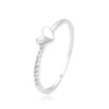 13926 Xuping gemstone micro pave thin finger coil ring heart shape ladies and girls present silver color