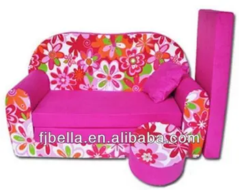 3 In 1 Set Kids Sofa Foam Bed Folding Mattress Pouffe Pillow Bed Folding Mattress Pouffe Pillow