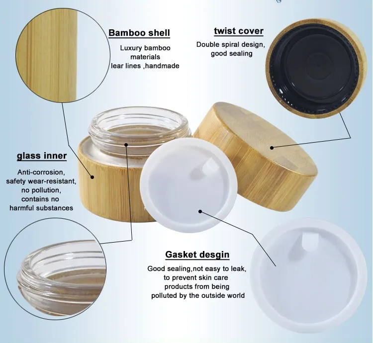 30g Bamboo Cosmetic Cream Glass Jar Bamboo Lid Buy Cosmetic Glass
