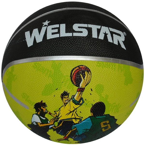 Cheap Size 7 Rubber Street Basketball With Colorful Pattern For