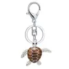 Fashion Enamel Colors Crystal Animal Sea Turtle Key Chains & Key Rings For Key or Bags