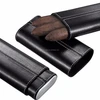 Black Leather Cigar Case with Cedar Lining