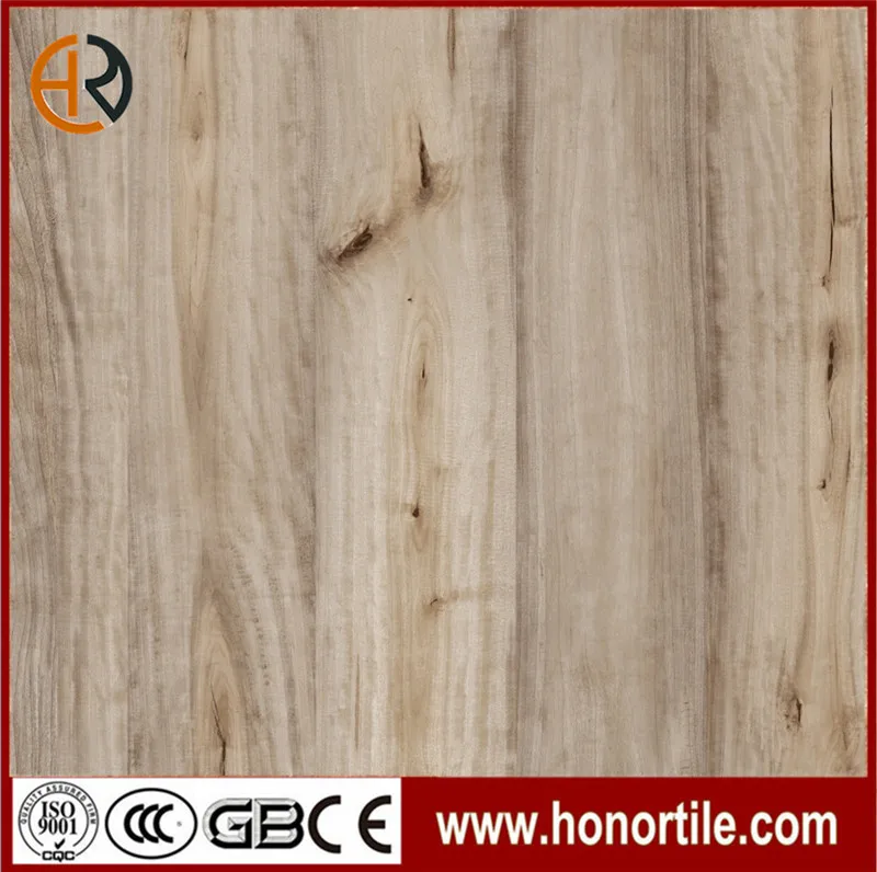 glazed square ceramic floor tile inkjet printing wood grain texture