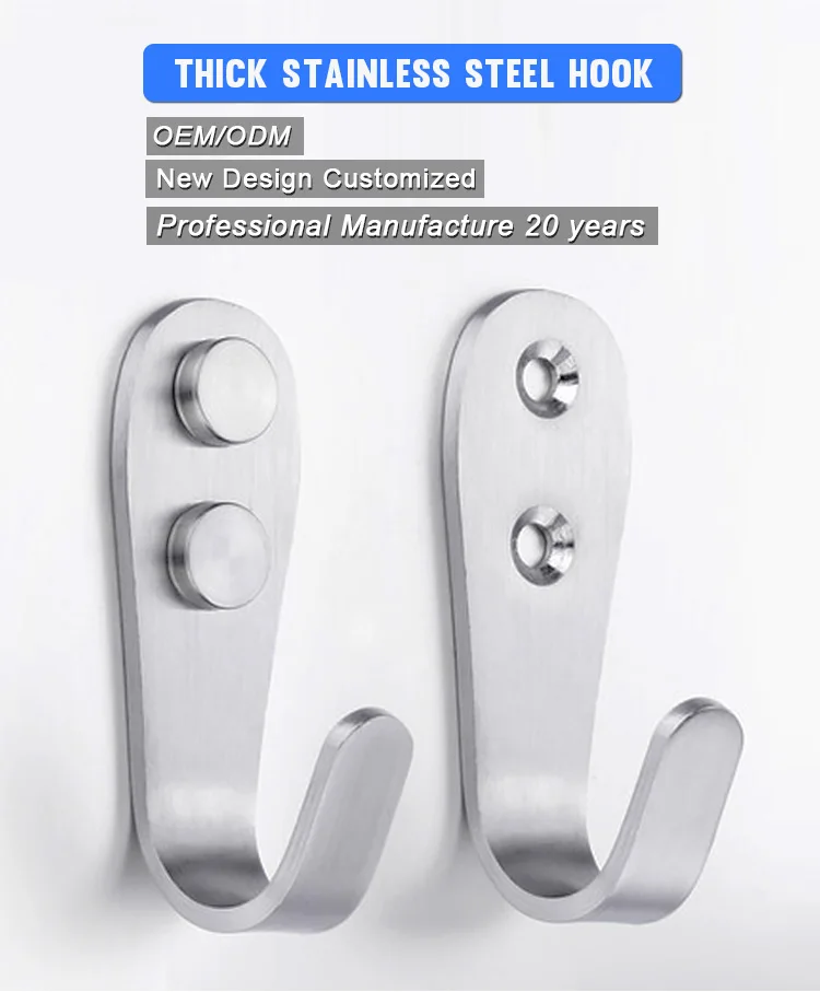 Wholesale Stainless Steel Heavy Duty Hanging J Coat Hook With Screw Accessories Buy Hat Coat