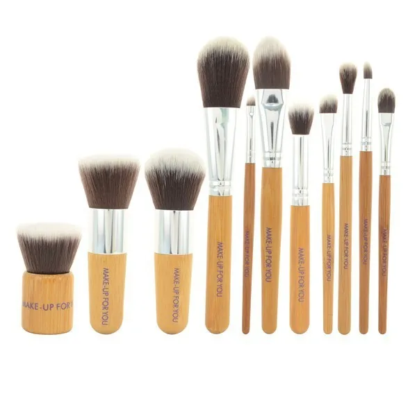 11pcs Hot Sell Eco-friendly Cosmetic Makeup Brush Bamboo Makeup Brush ...