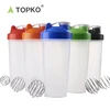 BPA free mix color 600ml plastic protein shaker water bottle