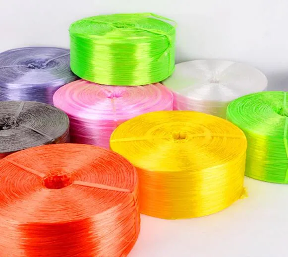 Pp Film Plastic Packing Rope/ Flat Film Raffia String Rope/plastic