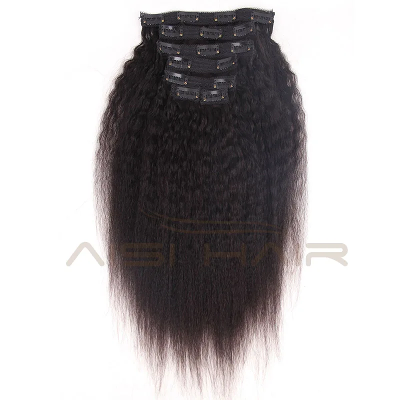 Wholesale Price Natural Black 100% Virgin Human Hair Brazilian Clip In Hair Extensions