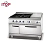 Commercial industrial gas range 4-burner stove with griddle & oven