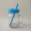 wholesale mason jars 16 oz drinking glass with handles and straw lids for wedding