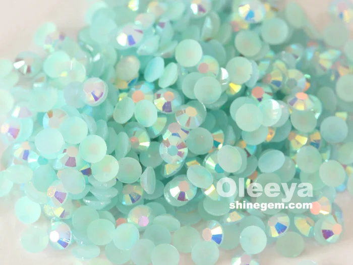 Oleeya aquamarine AB non hot fix nail art Resin rhinestones (3).jpg