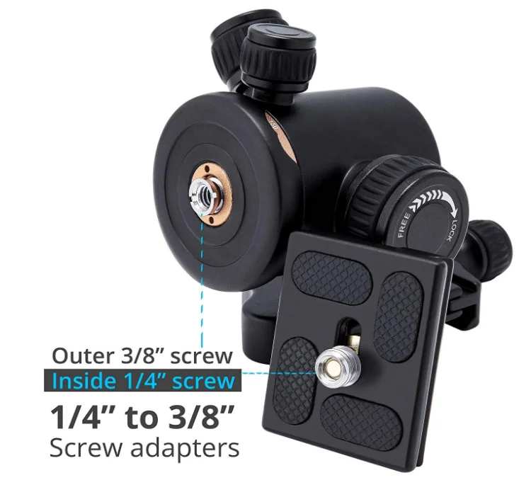 Tripod  ball head 360 degrees rotation  for DSLR camera mount