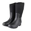 Fashion waterproof neoprene women rubber boots with handle and buckle, anti-slip and one-batch forming rubber rain boots