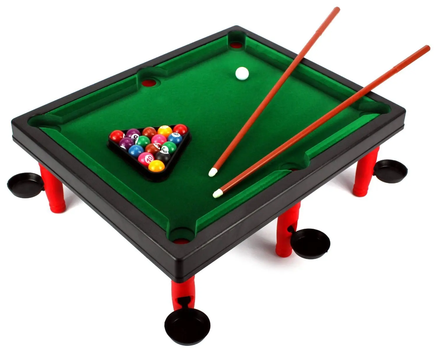 Remeehi Mini Billiards Tabletop Game Toy Pool Table with Cues Triangle and Balls