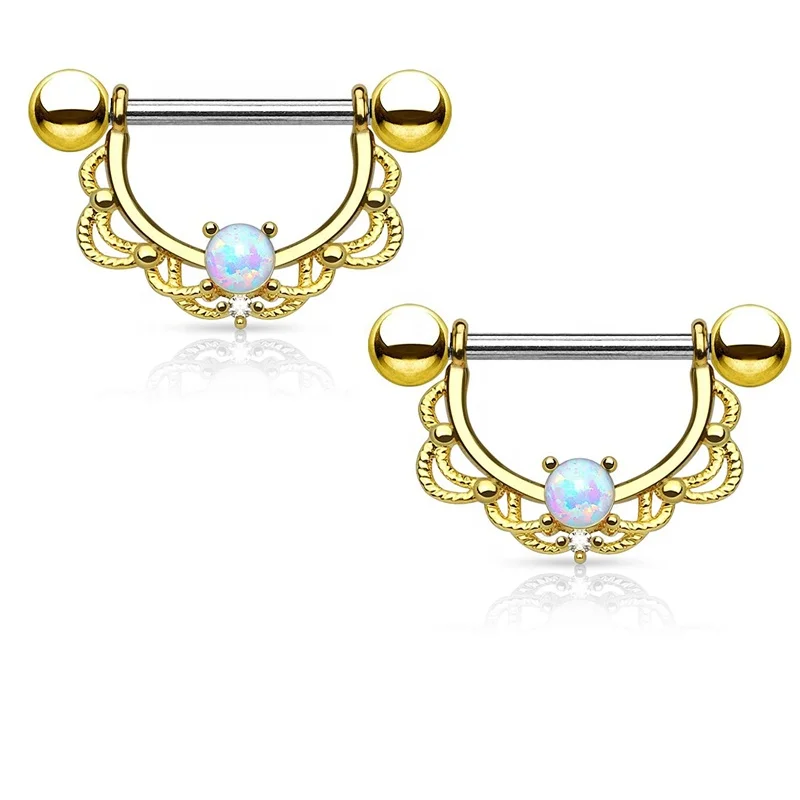 White Opal High Polished Silver Nipple Body Jewelry Ring Buy Nipple Body Jewelry Ring,Nipple