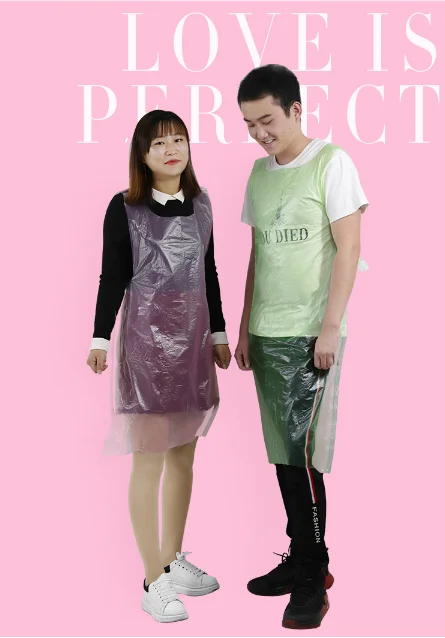 Degradable disposable sleeveless plastic apron for outdoor use
