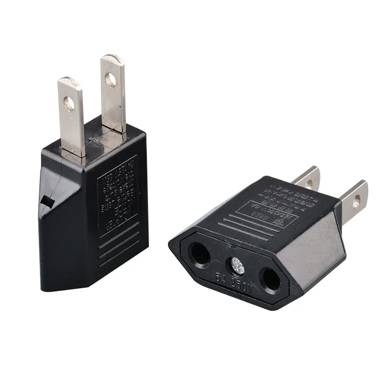 Us Plug To Eu 2 Round Pin Socket Input Ac 0v250v 5a Power Plug