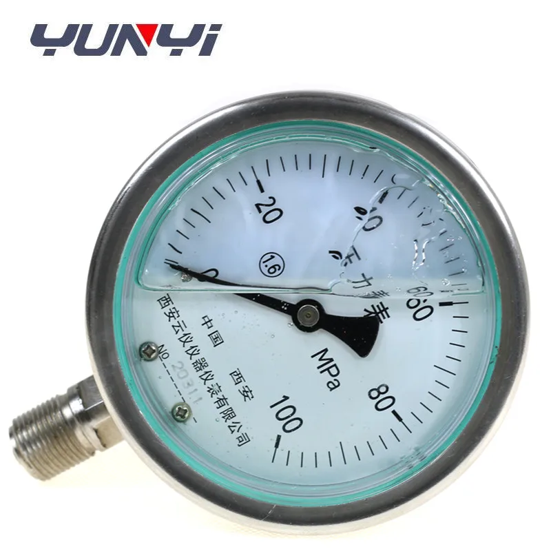china hydraulic glycerine or silicone oil filled pressure gauge