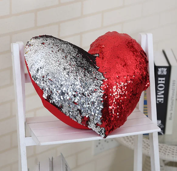 Custom Design Sequin Cushion Cover Double Color Sequins Reversible Sofa