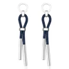 Mytys Two Colors New Arrival Silver Plating Metal Closed Dangle Blue Leather Earrings CE566 CE567