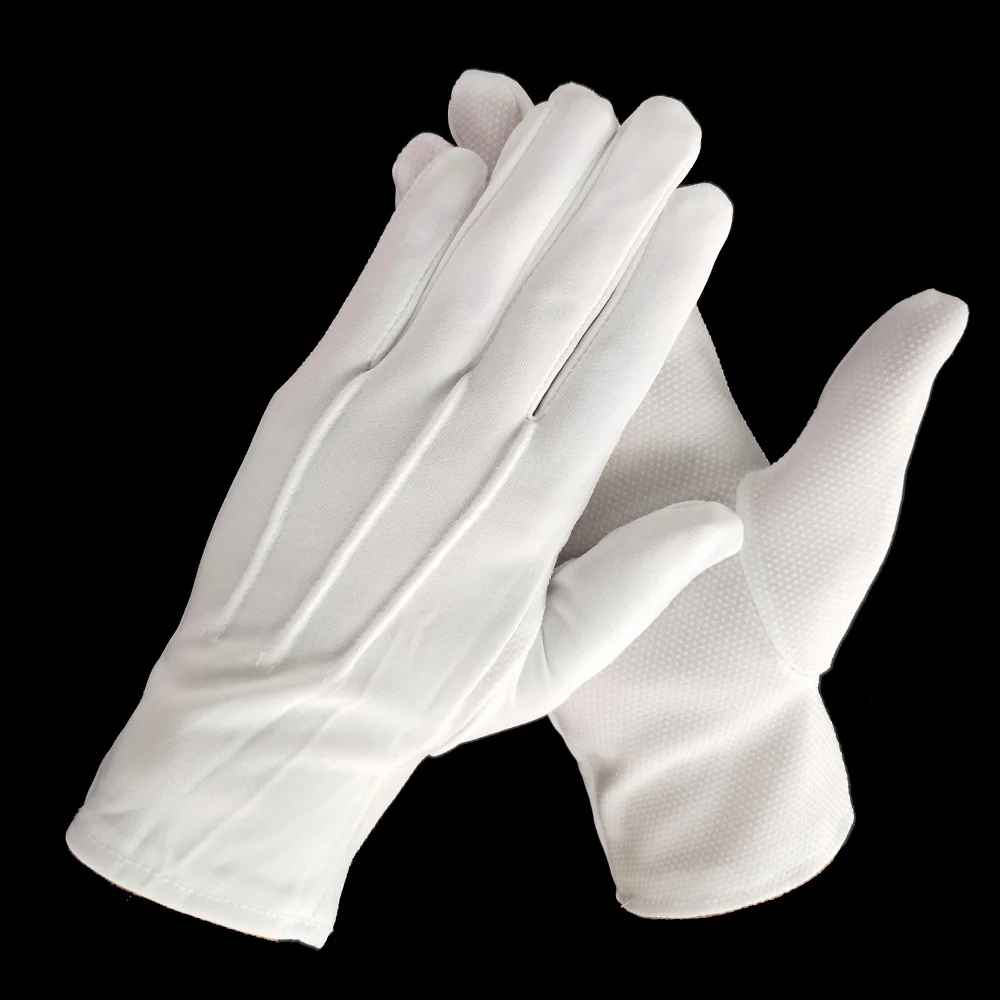 100% Cotton White Hand Gloves Pvc Dots 