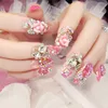 Bride 3D Fake Nails Full Cover Pre Design Nail Art Tips Beauty Press On Nails Faux Ongles Acrilico Para Maquiagem