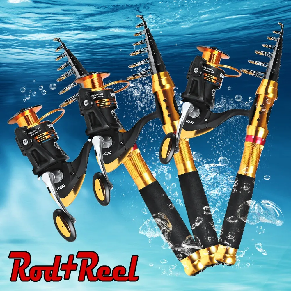 Fishing Reel And Rod Set 1.5m3.6m Telescopic Fishing Rod + 11bb