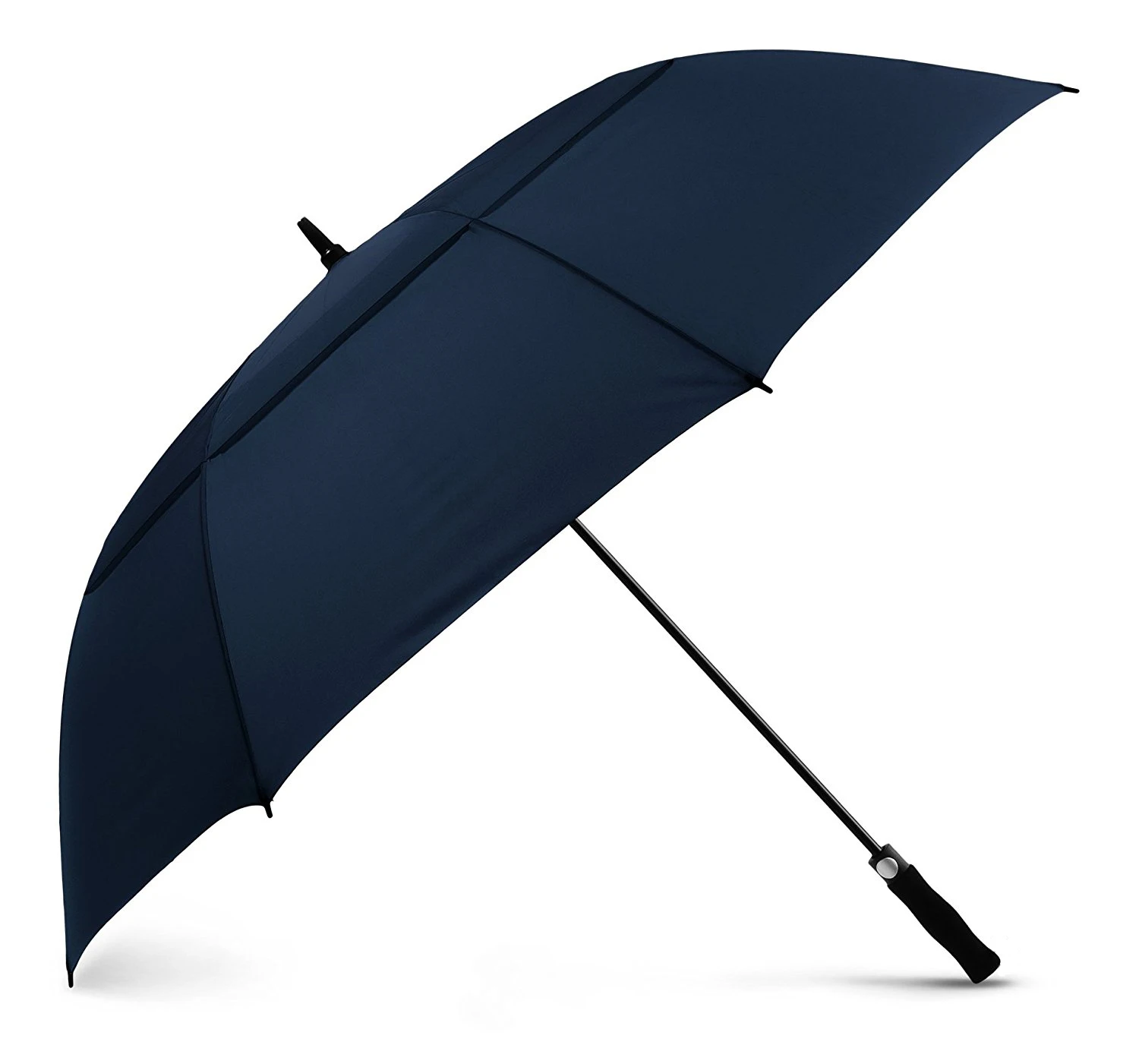 Strong Shaft Double Layer Straight Handle Golf Umbrella Navy Blue From