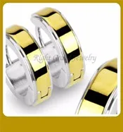 Hot Selling Fashion Stainless Steel Flat Big Huggie Earring Micro Pave Bali Hoop Earrings